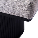 Upholstered Bench With Black Chunky Legs Boucle Contemporary Style Bed-End Bench For Bedroom Living Room - Light Gray by HouseOfZazla