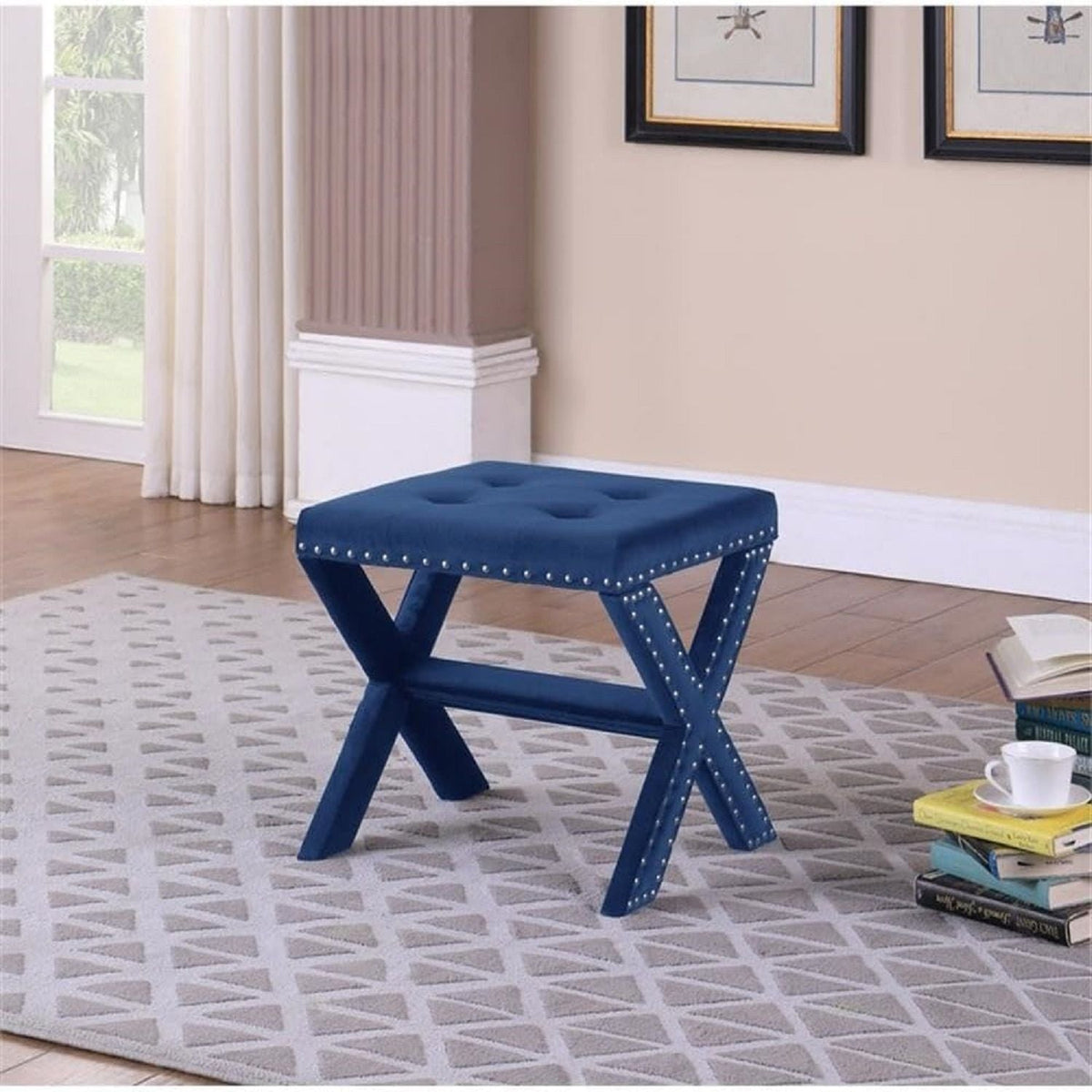 Upholstered Accent Bench With Nailhead Trim, photo 19 of 23