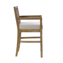 Cane Back Counter Stool With Upholstered Seat - Cream / Reclaimed Natural by HouseOfZazla