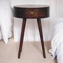Circular Shaped Bedside Table - Walnut by HouseOfZazla