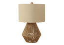 Transitional Rope Table Lamp with Beige Linen Shade by HouseOfZazla