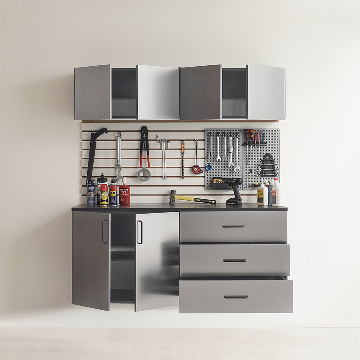 Astro Series - Garage Cabinet Set C With Soft Closing Drawers - Metallic Gray, photo 10 of 11