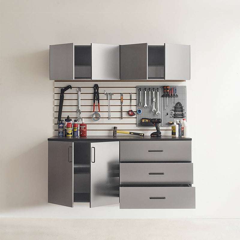 Astro Series - Garage Cabinet Set C With Soft Closing Drawers - Metallic Gray, photo 10 of 11
