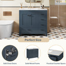 Bathroom Vanity With Ceramic Sink Combo, Abundant Storage Cabinet 2 Soft Close Doors And 5 Drawers by HouseOfZazla