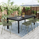 7 Pieces Outdoor Modern Metal and Polypropylene Dining Set