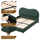 Upholstered Platform Bed Frame With Curved Headboard by HouseOfZazla