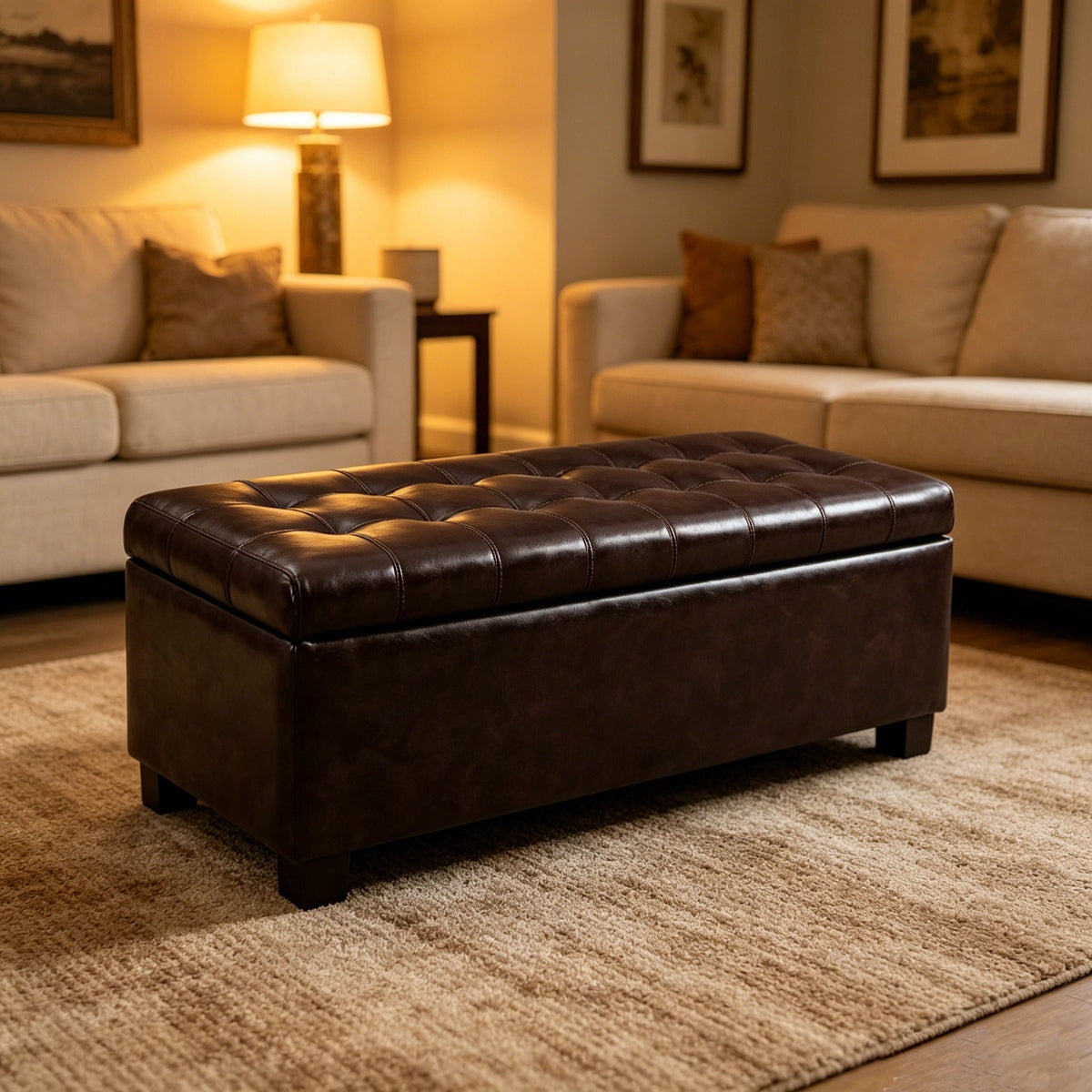 Elegant Tufted Storage Ottoman Bench, photo 17 of 18