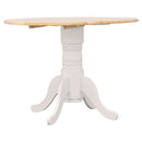Round Dining Table With Drop Leaf Pedestal Base, Expandable Top - Natural by HouseOfZazla