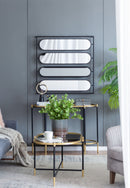 Large 4 Oval Wall Mirror With Square Frame, Home Decor For Living Room, Bedroom, Entryway, Office - Black