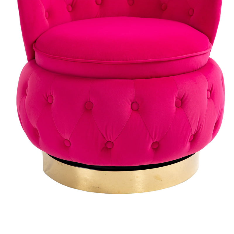 360 Degree Swivel Cuddle Barrel Accent Storage Chairs, Round Armchairs with Wide Upholstered, Fluffy Velvet Fabric Chair for Living Room, Bedroom, Office, Waiting Rooms