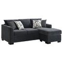 Pacheco - Upholstered Sleeper Sectional Chaise Sofa With Pocket Coils And Reversible Cushions - Dark Gray by HouseOfZazla