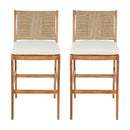 Outdoor Acacia Wood Bar Stools (Set of 2)