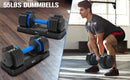 Adjustable Dumbbell - 55lb Single Dumbbell with Anti-Slip Handle, Fast Adjust Weight by Turning Handle with Tray, Exercise Fitness Dumbbell Suitable for Full Body Workout