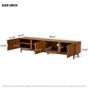 TV Stand With Legs, Media Console, 4 Cabinets For Living Room - Natural Wood by HouseOfZazla