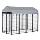 8' x 4' x 6' Dog Playpen Outdoor, Dog Kennel Dog Exercise Pen with Lockable Door, Water-resistant Canopy, for Medium and Large Dogs