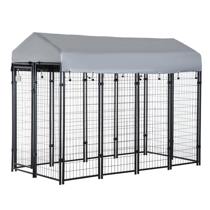 8' x 4' x 6' Dog Playpen Outdoor, Dog Kennel Dog Exercise Pen with Lockable Door, Water-resistant Canopy, for Medium and Large Dogs