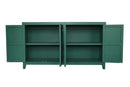 59in Green Accent Cabinet with 4 Doors Mid Century Modern Buffet