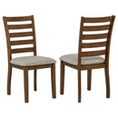 Atwood Wood Dining Side Chair Upholstered Seat Warm Brown