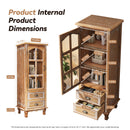Rustic Wooden Storage Cabinet with Decorative Cutout Door & 2 Drawers