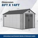 8x14Ft Resin Outdoor Storage Shed with Carpet by HouseOfZazla