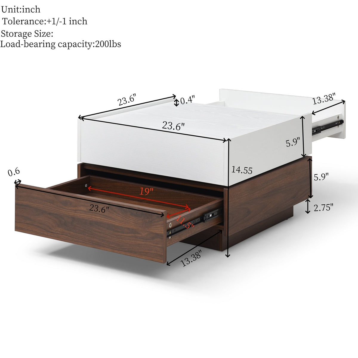 Rotating Coffee Table with 2 Drawers, photo 6 of 6