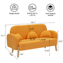 59.1" Teddy Velvet Beige Two-Seater Sofa with Three Lumbar Pillows