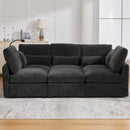 Modern Modular U-Shaped Sofa Bed With Movable Ottoman, USB Ports, Phone Holder by HouseOfZazla