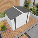 Outdoor Garden Storage Shed, Tool Shed With Pitched Roof Waterproof With 1 Window And 2 Lockable Door - White / Gray by HouseOfZazla