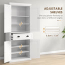 Homcom - 72" Kitchen Pantry, Tall Storage Cabinet, Freestanding Cupboard With Drawer, Doors And Adjustable Shelves - White by HouseOfZazla