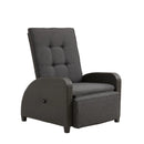 Adjustable Outdoor Lounge Chair, Plush Cushions & Extendable Footrest - Gray by HouseOfZazla