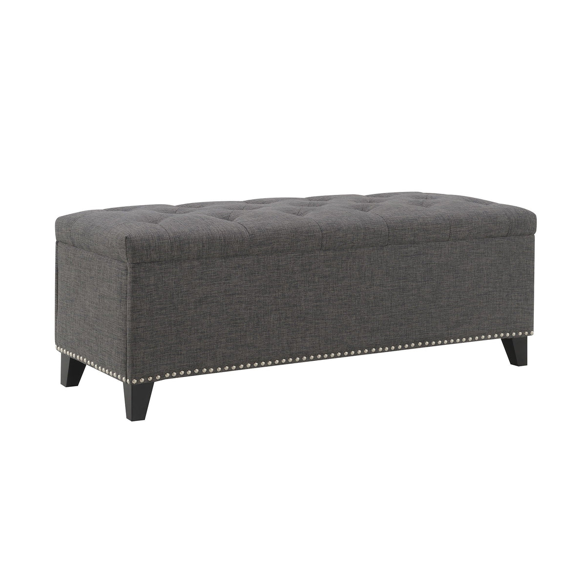 Button-Tufted Storage Ottoman With Safety Close Hinge, photo 40 of 40