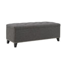 Button-Tufted Storage Ottoman With Safety Close Hinge by HouseOfZazla