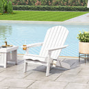 Zenithia Outdoor Foldable Adirondack Chair with 2 Cup Holders, White