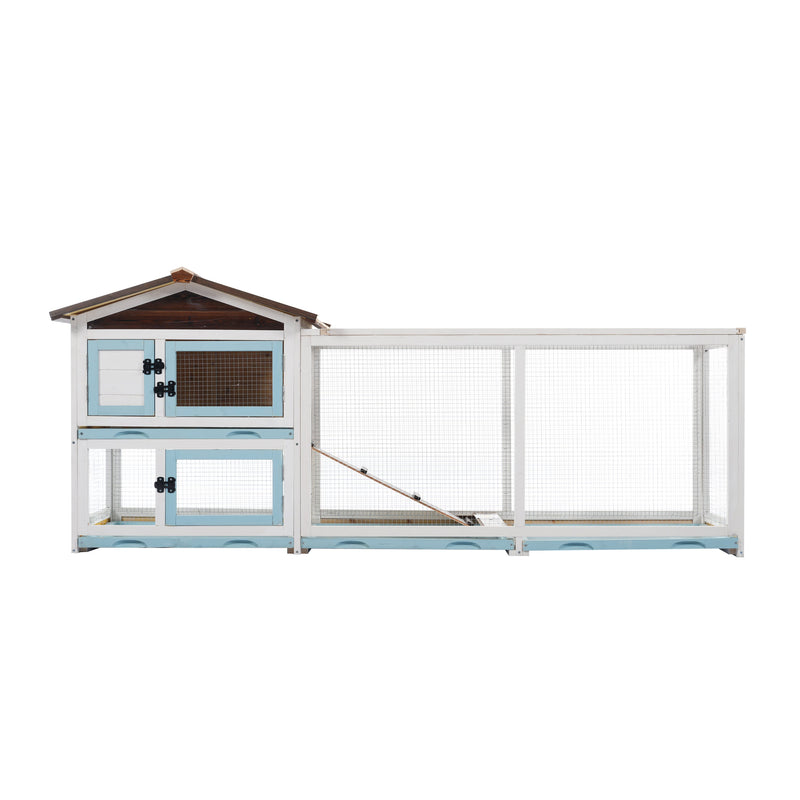 Outdoor Multi-Level Fir Wood Rabbit Hutch, photo 3 of 10