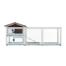 Outdoor Multi-Level Fir Wood Rabbit Hutch