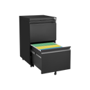 2 Drawer File Cabinet with Lock, Metal Under Desk Rolling Filing Cabinet fits Letter/Legal/A4 Size for Home Office, Mobile Filing Cabinet, Assemble Required, Black