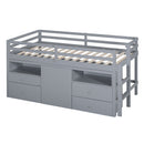 Loft Bed With 4 Drawers, Underneath Cabinet And Shelves by HouseOfZazla