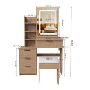 Modern Vanity Desk With 3 LED Lighting Modes, 4 Drawers by HouseOfZazla