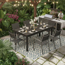 Extendable Outdoor Dining Table, All Weather, Slatted Top, Rust Proof - Gray by HouseOfZazla