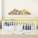 Metal Floor Bed Frame With Fence And Door by HouseOfZazla