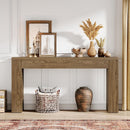 Console Table With Vertical Slat Legs For Entryway - Rustic Brown by HouseOfZazla