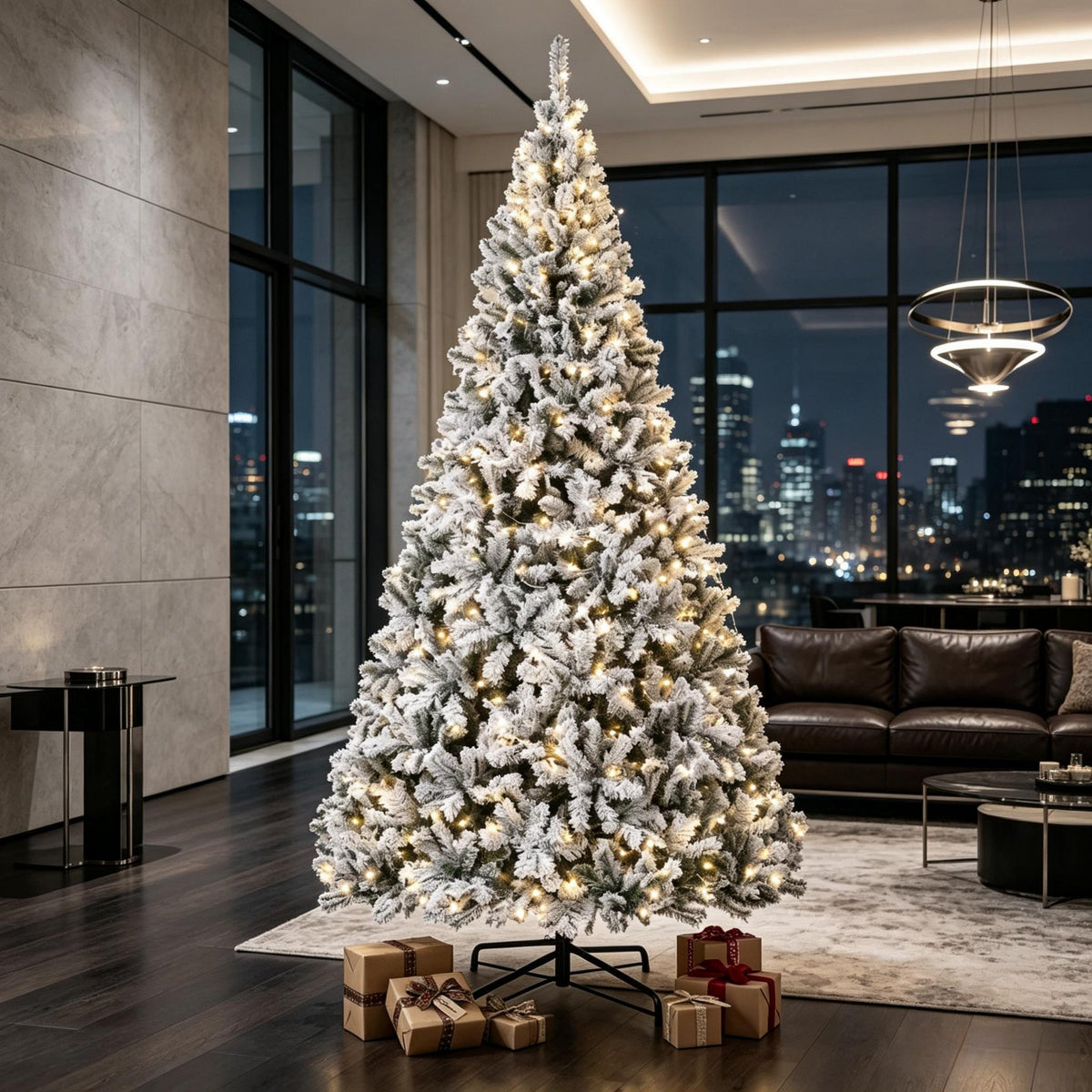 9 Ft Pre-Lit Flocked Fraser Fir Artificial Christmas Tree, photo 3 of 9
