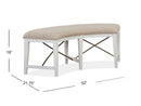 Heron Cove - Curved Bench With Upholstered Seat - Chalk White