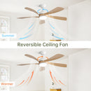 52 Inch Modern Ceiling Fan With 3 Color Dimmable LED Light by HouseOfZazla