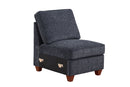 Gina - Sectional Sofa With Ottoman - Black by HouseOfZazla