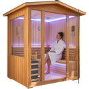 6000W Outdoor Traditional Steam Sauna with Cedar Wood for 4 People