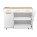 K&K 59.3" Kitchen Island with Storage & Rolling Cart by HouseOfZazla