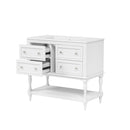 Bathroom Vanity With Medicine Cabinet, Storage Cabinet With 4 Drawers, Adjustable Shelf Mirror by Unique Piece Furniture