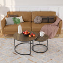Nesting Coffee Table Set of 2 with Marble Pattern Tops