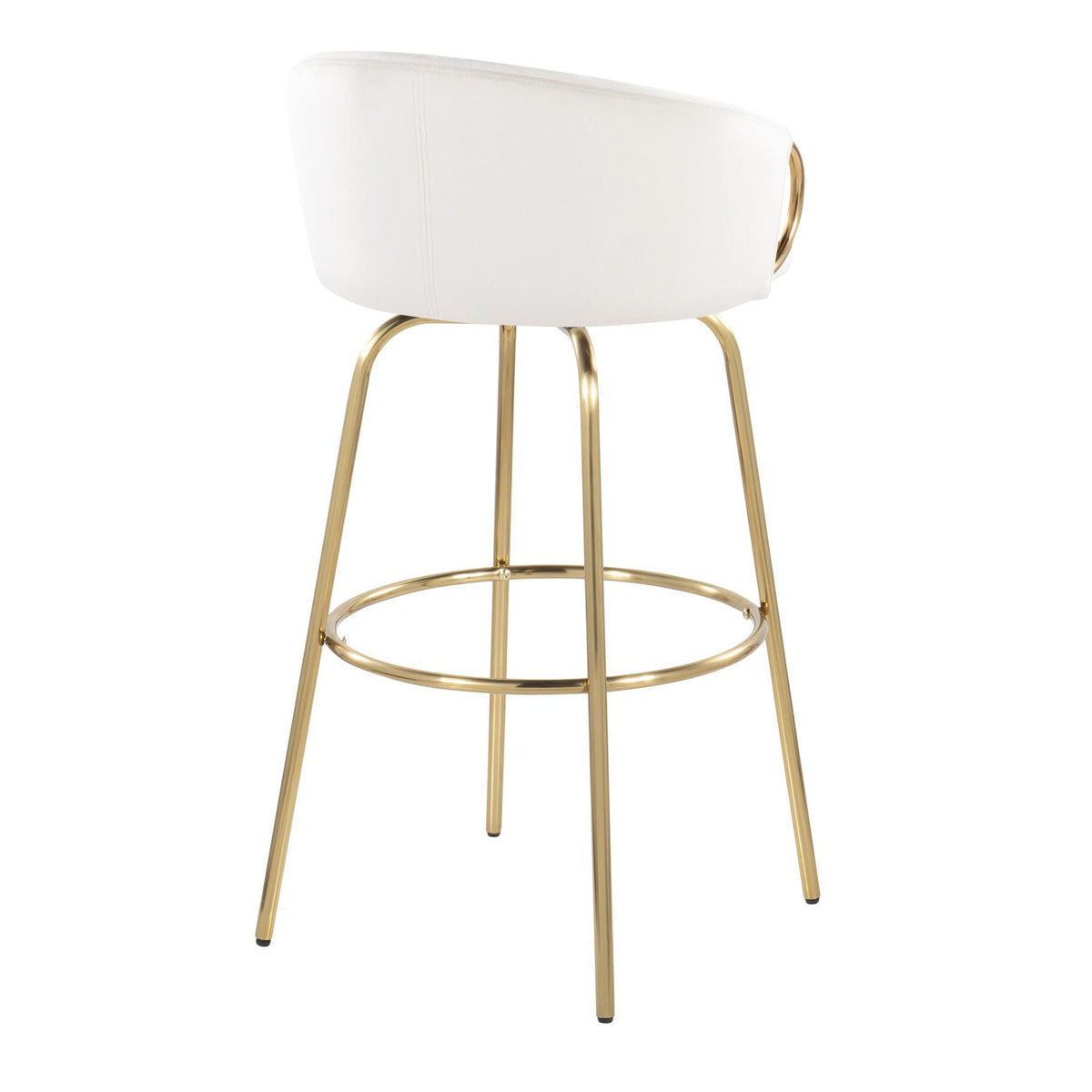 Claire - Contemporary / Glam Fixed Height Bar Stool (Set of 2) Round Footrest (Set of 2), photo 13 of 16